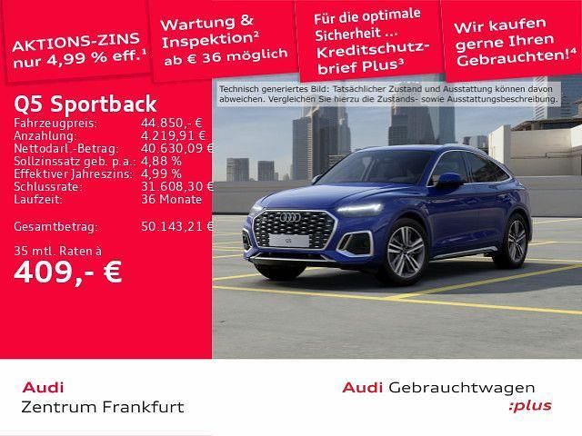 Blau Gebraucht 2022 Audi Q5 Sportback S-Line SUV | 44.850 € (Fairer Preis) - Bild 1/3