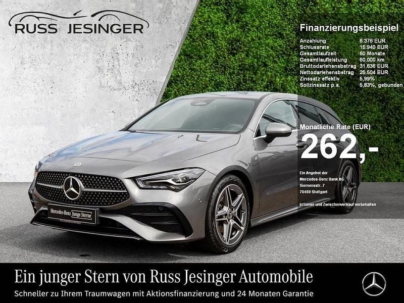 Mountain grey metallic Gebraucht 2024 Mercedes CLA180 Shooting Brake AMG line Kombi | 31.880 € (Fairer Preis) - Bild 1/3