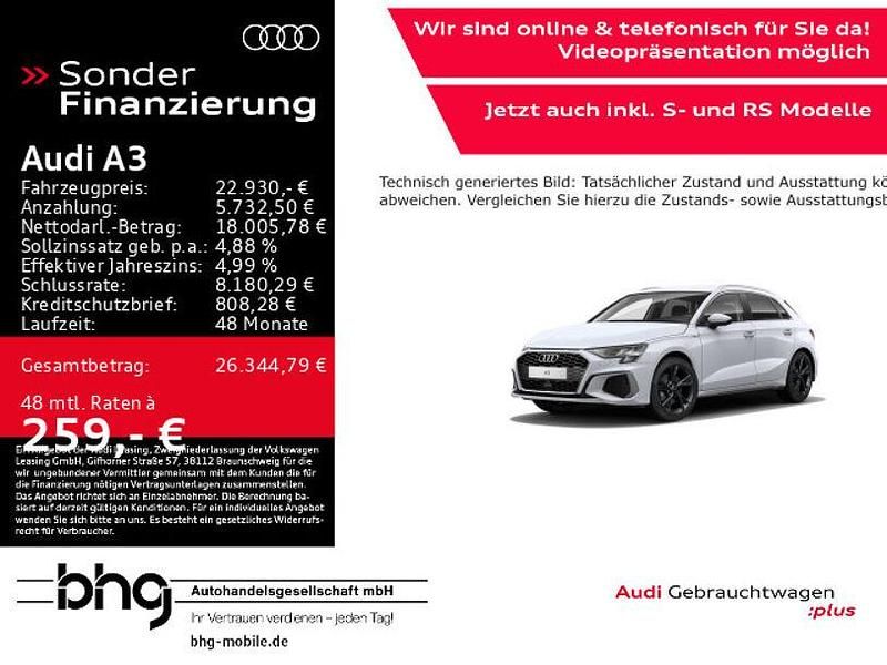 Weiß Gebraucht 2020 Audi A3 S-Line Limousine | 22.930 € (Fairer Preis) - Bild 1/4