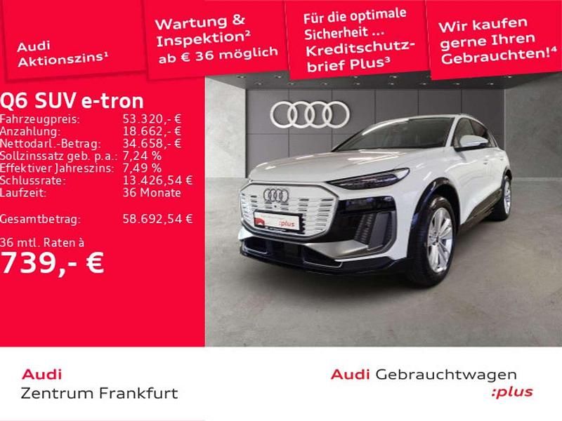 Gletscherweiß metallic Gebraucht 2025 Audi Q6 e-tron Ambiente SUV | 53.320 € (Guter Preis) - Bild 1/3