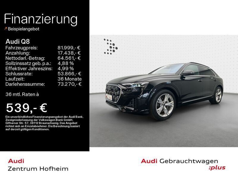 Mythosschwarz metallic Gebraucht 2024 Audi Q8 S-Line SUV | 81.999 € (Teuer) - Bild 1/4