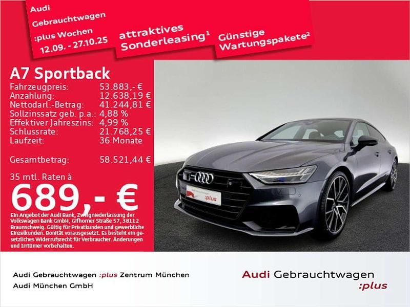 Daytonagrau perleffekt Gebraucht 2021 Audi A7 S-Line Kleinwagen | 53.883 € - Bild 1/2