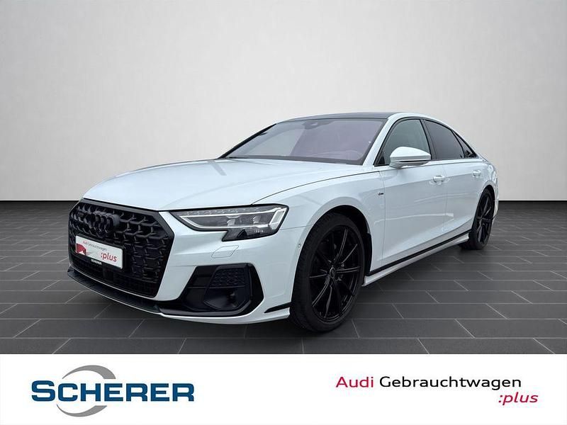 Gletscherweiß metallic (metallic) Gebraucht 2023 Audi A8 Ambiente Limousine | 71.490 € (Etwas zu teuer) - Bild 1/4