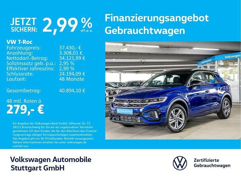 Blau Gebraucht 2025 VW T-Roc R-line SUV | 37.430 € (Guter Preis) - Bild 1/4