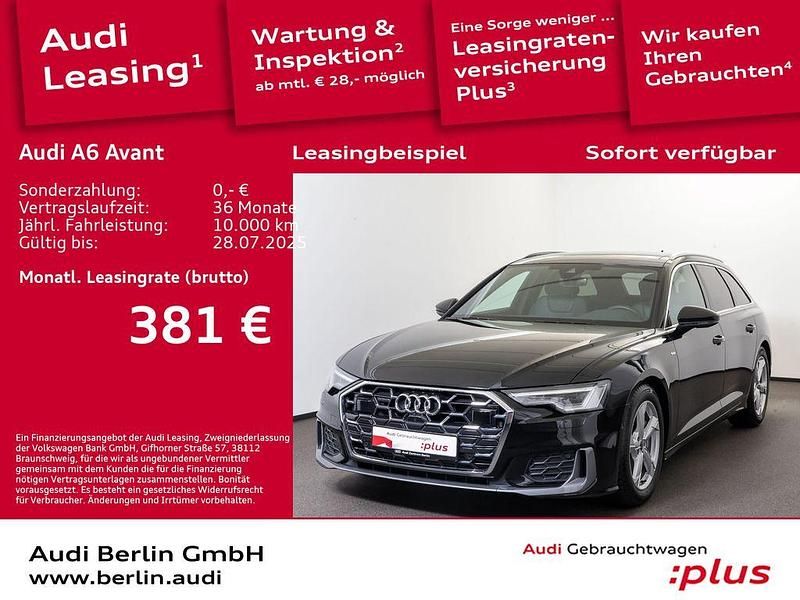 Mythosschwarz metallic Gebraucht 2024 Audi A6 Design Kombi | 59.990 € - Bild 1/3