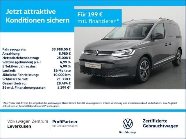 Schwarz / fortanarot Gebraucht 2019 VW Caddy Trendline Van / Kleinbus | 33.988 € - Bild 1/4