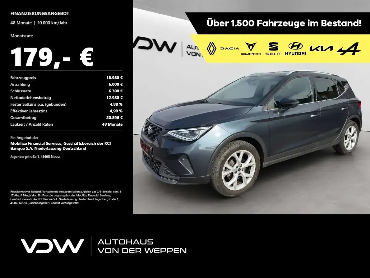 Gebraucht Seat Arona FR 110 PS (80 kW) 2023 Grau SUV