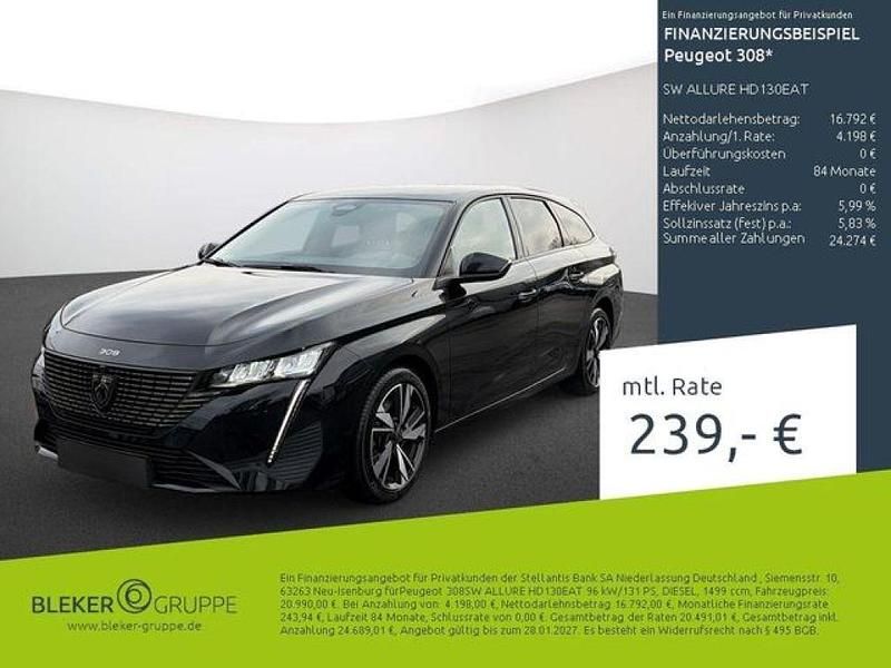 Gebraucht Peugeot 308 SW Allure 131 PS (96 kW) 2022 Schwarz Kombi