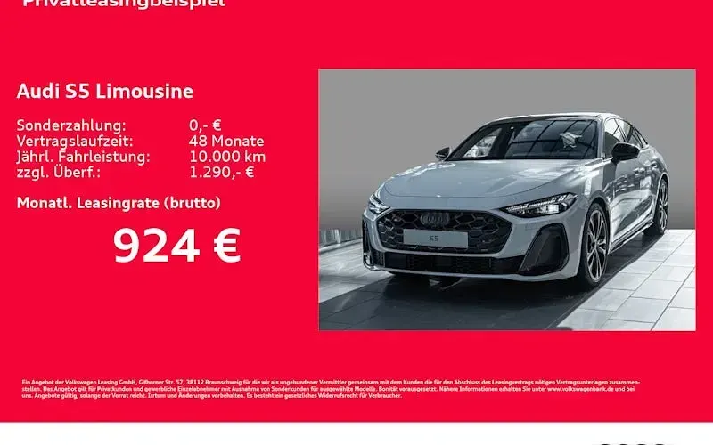Ny Audi S5 Ambiente 367 HK (269 kW) 2025 Hvid Sedan