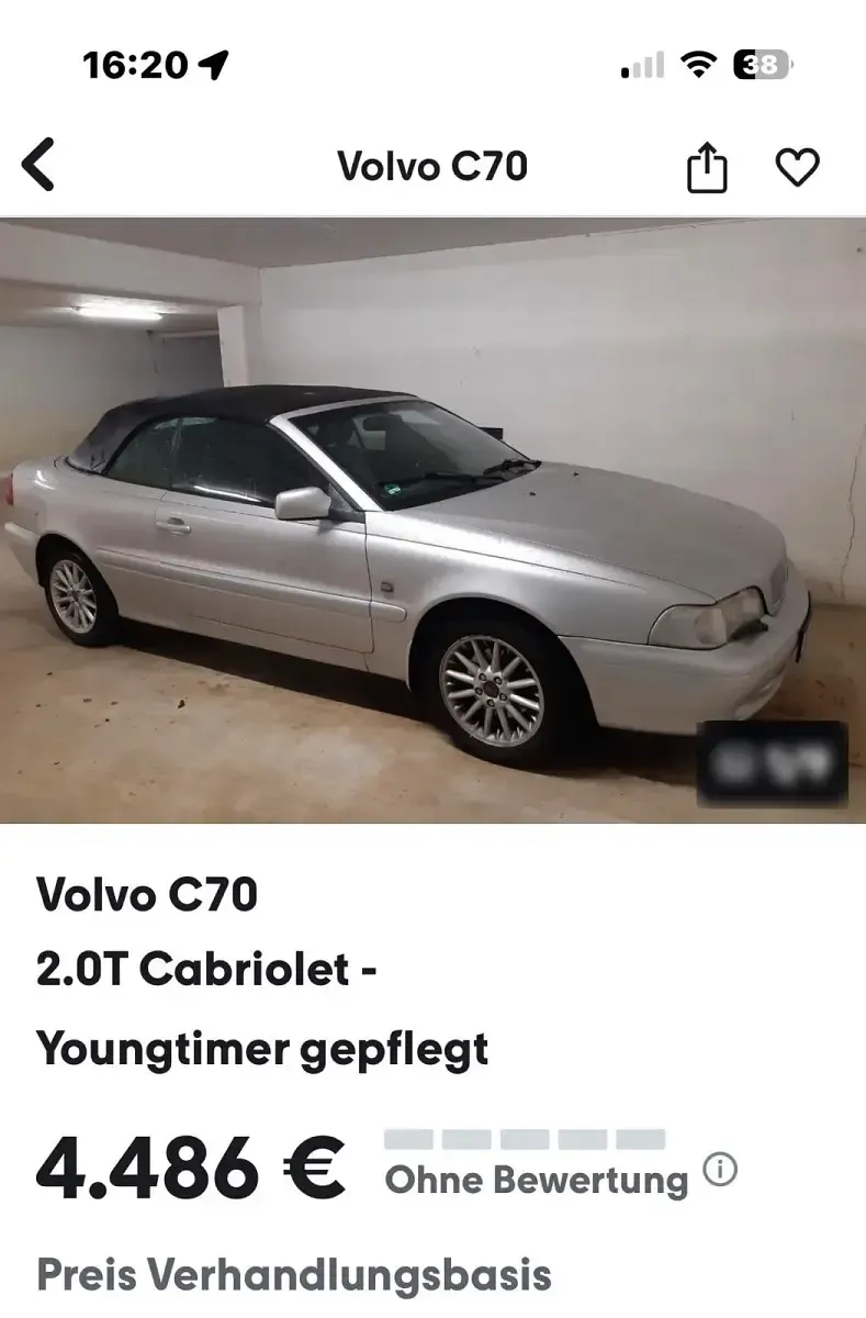 Gebraucht Volvo C70 163 PS (119 kW) 2001 Silber Cabrio