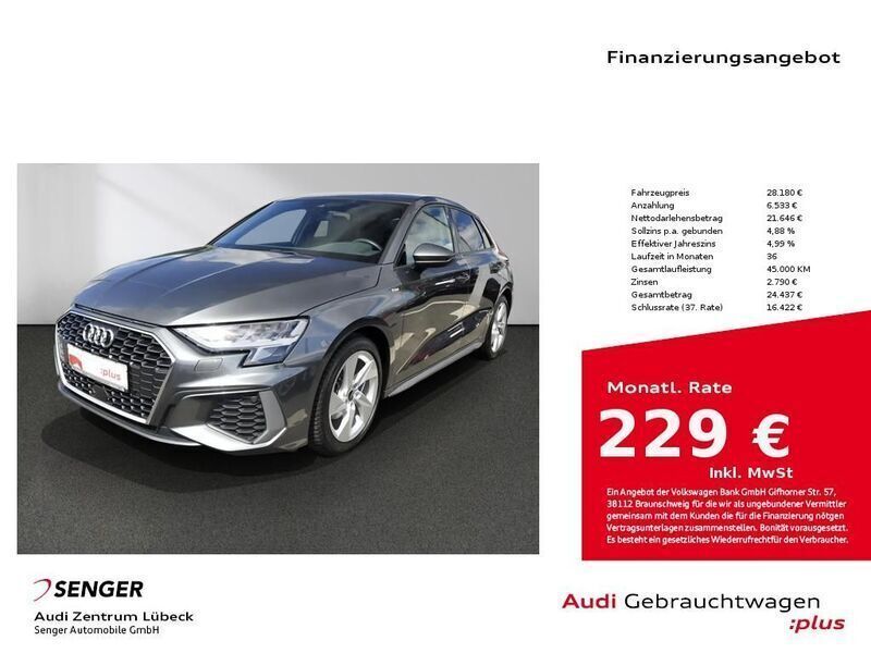Grau Gebraucht 2023 Audi A3 Sportback Business Limousine | 28.180 € (Fairer Preis) - Bild 1/4