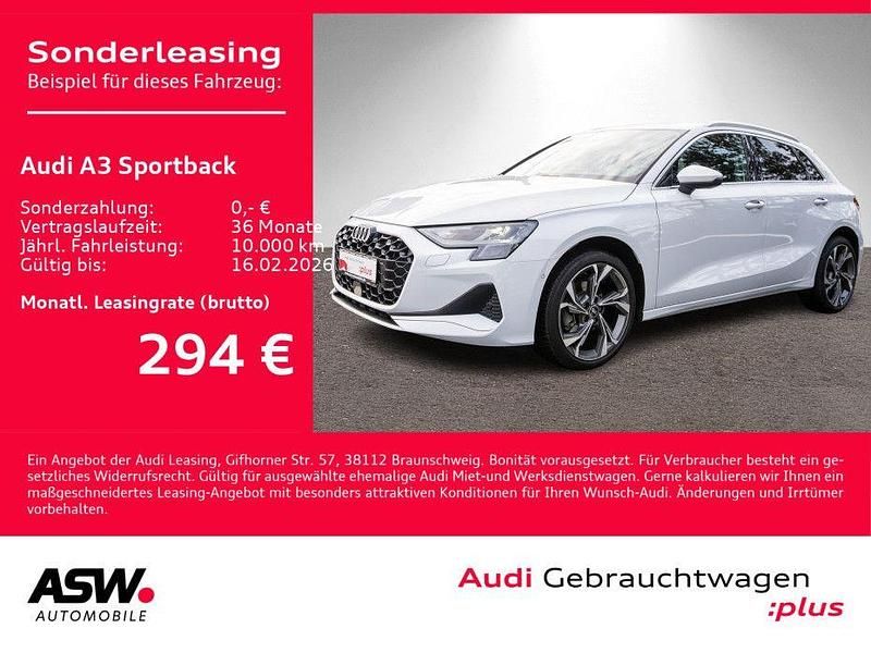 Gletscherweiß metallic Gebraucht 2025 Audi A3 Advanced Plus Limousine | 32.930 € (Fairer Preis) - Bild 1/4