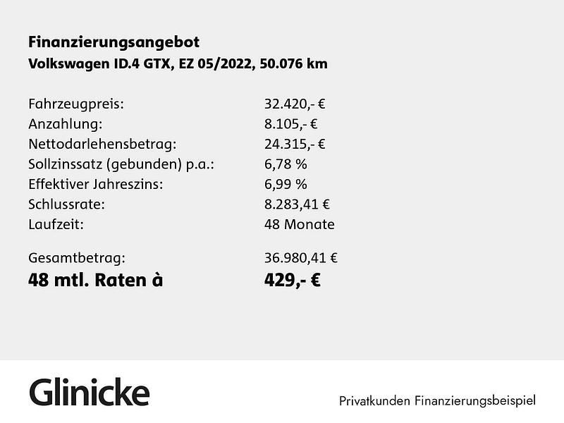 Gletscherweiss Gebraucht 2022 VW ID.4 GTX SUV | 32.420 € (Guter Preis) - Bild 1/2