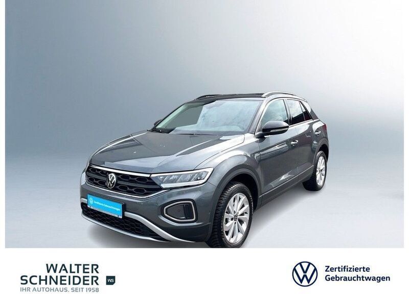 Indiumgrau metallic/schwarz Gebraucht 2025 VW T-Roc Life SUV | 29.850 € (Superpreis) - Bild 1/4