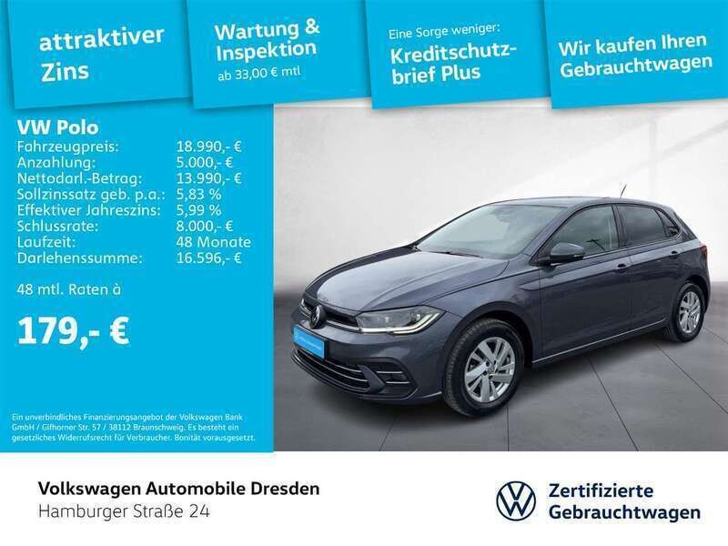 Grau Gebraucht 2022 VW Polo Style Limousine | 18.990 € (Guter Preis) - Bild 1/3