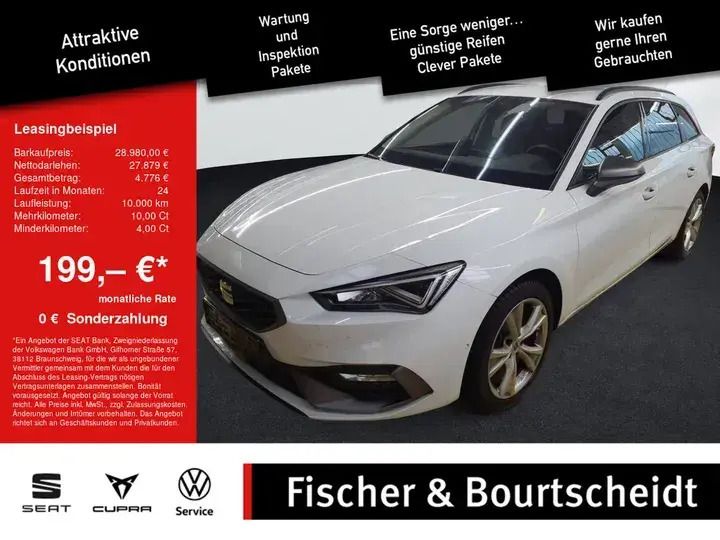 Weiss / nevada weiss Gebraucht 2024 Seat Leon FR Kombi | 28.980 € (Fairer Preis) - Bild 1/4
