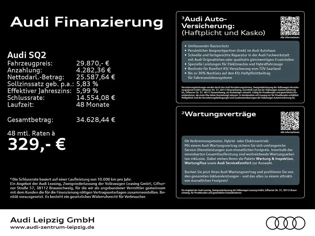 Gebraucht Audi SQ2 Ambiente 300 PS (220 kW) 2022 Tangorot metallic SUV