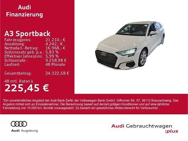 Weiß Gebraucht 2022 Audi A3 Sportback e-tron Performance Limousine | 21.210 € (Superpreis) - Bild 1/4