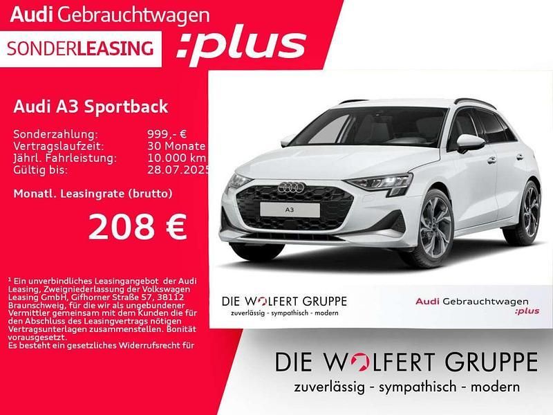 Gletscherweiß metallic Gebraucht 2024 Audi A3 Advanced Plus Limousine | 32.699 € (Etwas zu teuer) - Bild 1/4