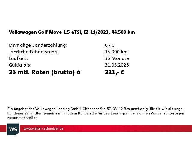 Gebraucht VW Golf VIII Move 150 PS (110 kW) 2023 Deep black perleffekt (metallic) Limousine