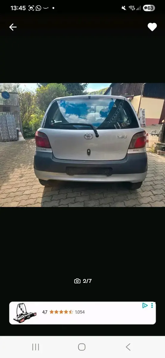 Gebraucht Toyota Yaris 68 PS (50 kW) 2002 Silber Kleinwagen