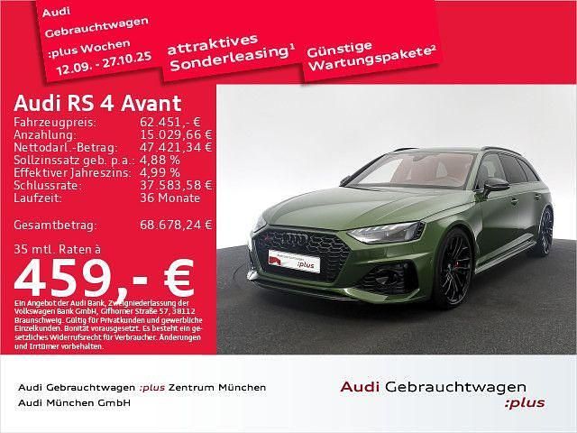 Sonomagrün metallic Gebraucht 2021 Audi RS4 Ambiente Kombi | 62.451 € (Fairer Preis) - Bild 1/2