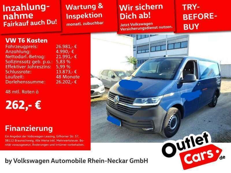 Indienblau Gebraucht 2021 VW T6.1 Van | 26.981 € - Bild 1/2