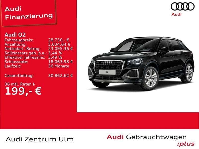 Mythosschwarz metallic Gebraucht 2025 Audi Q2 Advanced Plus SUV | 28.730 € (Fairer Preis) - Bild 1/4