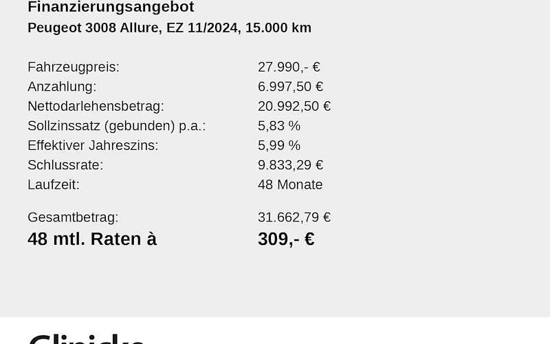 Gebraucht Peugeot 3008 Allure 136 PS (100 kW) 2024 Silber SUV