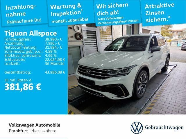 Pure white Gebraucht 2022 VW Tiguan Allspace R-line SUV | 39.980 € (Fairer Preis) - Bild 1/4