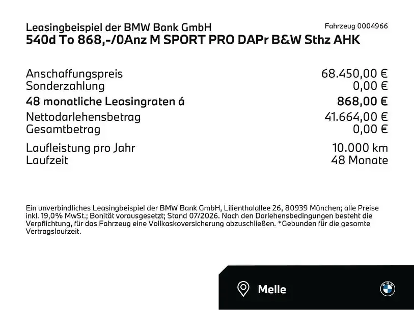 Gebraucht BMW 540 Comfort Edition 286 PS (210 kW) 2025 Brooklyn grau (grau) Kombi
