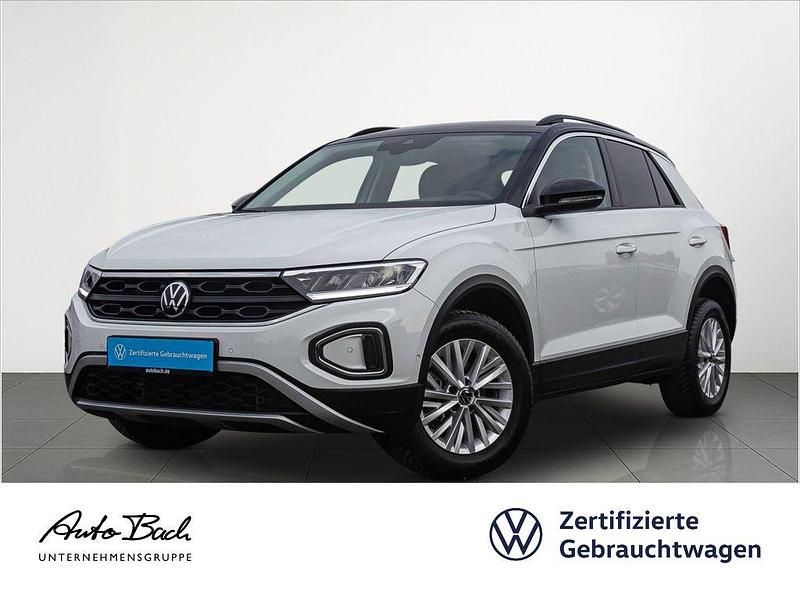 Weiß (pure white/schwarz) Gebraucht 2024 VW T-Roc Life SUV | 23.980 € (Fairer Preis) - Bild 1/4
