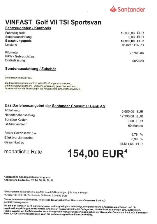 Occasion VW Golf 116 ch (85 kW) 2020 Gris Monospace