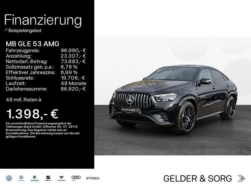 Obsidianschwarz metalliclack Gebraucht 2024 Mercedes GLE53 AMG AMG Coupé | 96.990 € (Superpreis) - Bild 1/4
