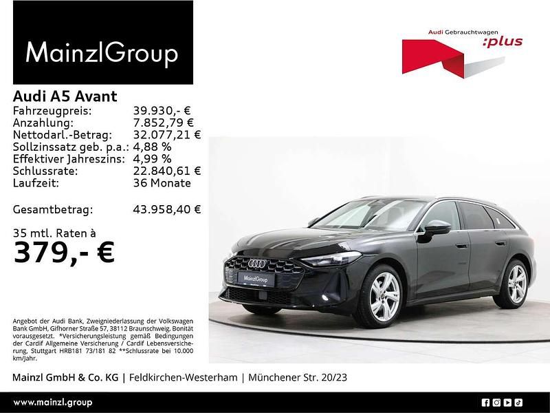 Mythosschwarz metallic Gebraucht 2025 Audi A5 Sport Kombi | 39.930 € - Bild 1/3