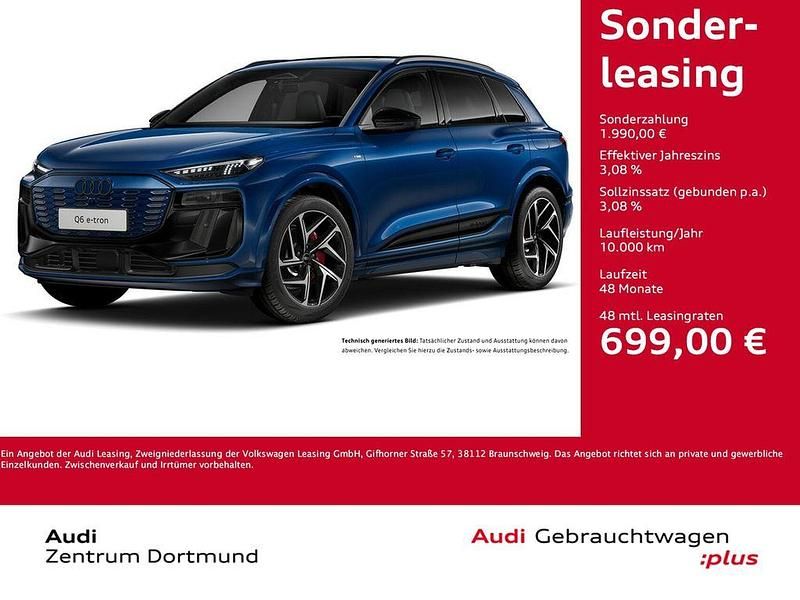 Ascariblau metallic Gebraucht 2025 Audi Q6 e-tron Ambiente SUV | 68.866 € (Etwas zu teuer) - Bild 1/3