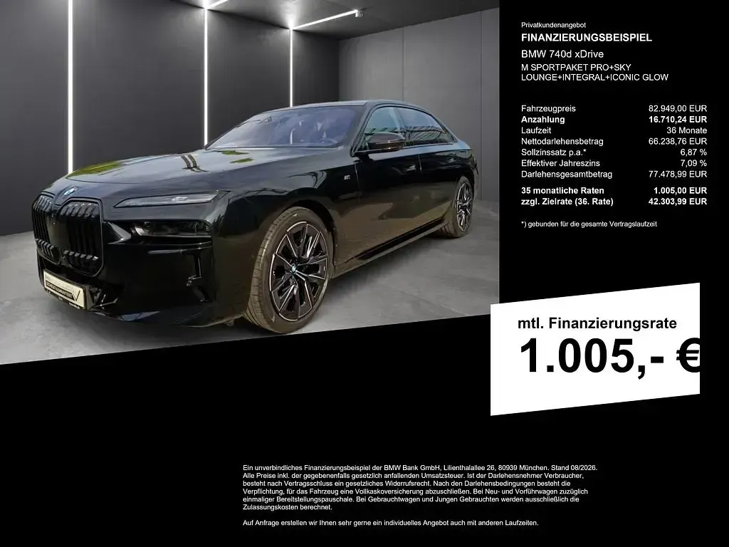 Gebraucht BMW 740 M Sport 299 PS (219 kW) 2024 Schwarz Limousine