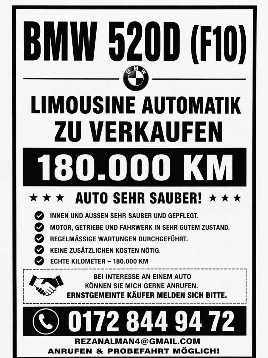 Gebraucht BMW 520 190 PS (139 kW) 2017 Schwarz Limousine