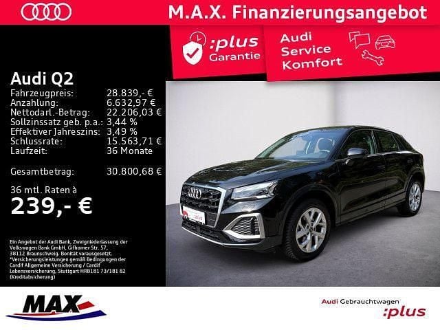 Mythosschwarz metallic Gebraucht 2024 Audi Q2 Advanced Plus SUV | 28.839 € (Fairer Preis) - Bild 1/3