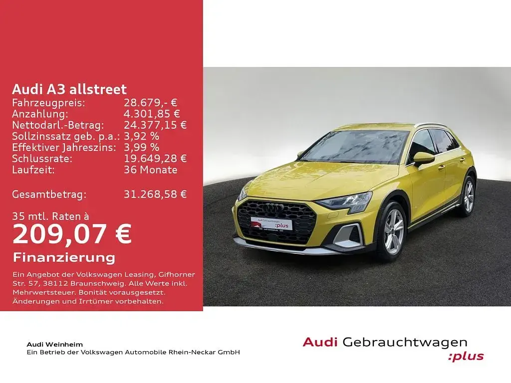Gebraucht Audi A3 Ambiente 150 PS (110 kW) 2025 Pythongelb metallic Limousine