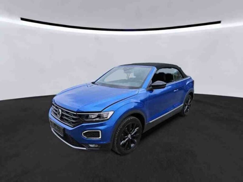 Ravennablau metallic (metallic) Gebraucht 2021 VW T-Roc Cabriolet Style Cabrio | 22.947 € (Fairer Preis) - Bild 1/3