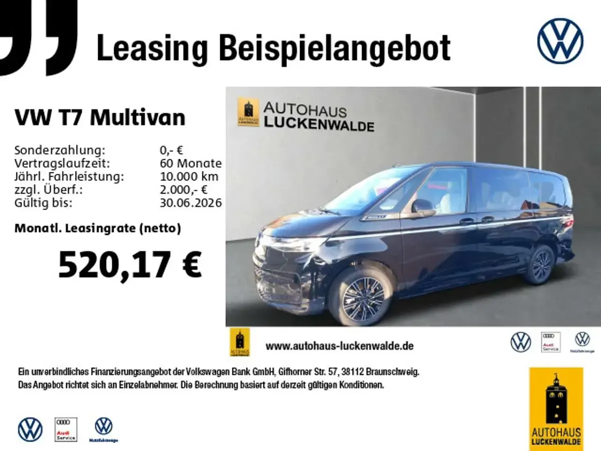 Neu VW Multivan Style 150 PS (110 kW) 2026 Deep black perleffekt Van / Kleinbus