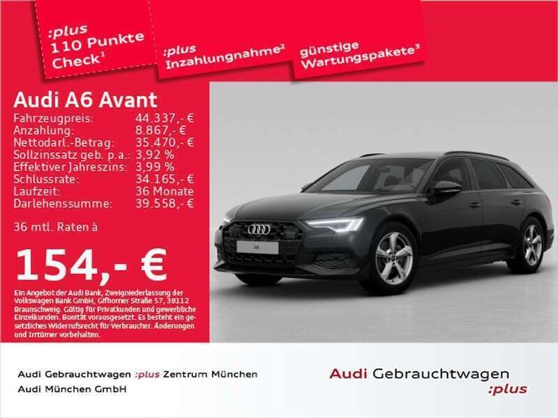 Gebraucht Audi A6 Advanced 204 PS (150 kW) 2024 Mythosschwarz metallic Kombi