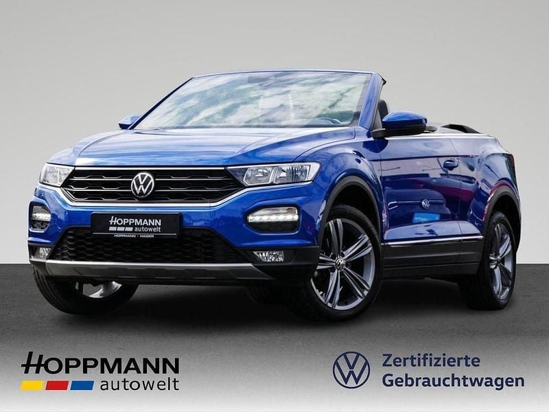 Blau Gebraucht 2021 VW T-Roc Cabriolet Style Cabrio | 24.990 € (Guter Preis) - Bild 1/4