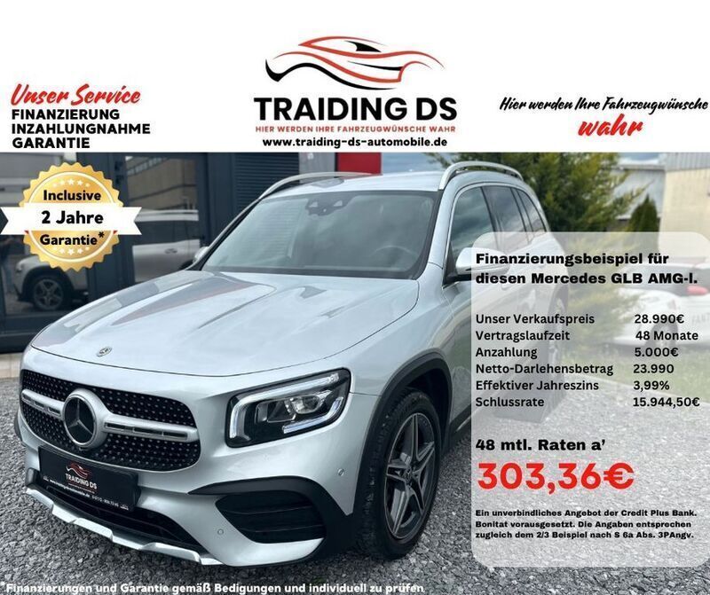Silber Gebraucht 2021 Mercedes GLB220 AMG line SUV | 27.790 € (Fairer Preis) - Bild 1/4