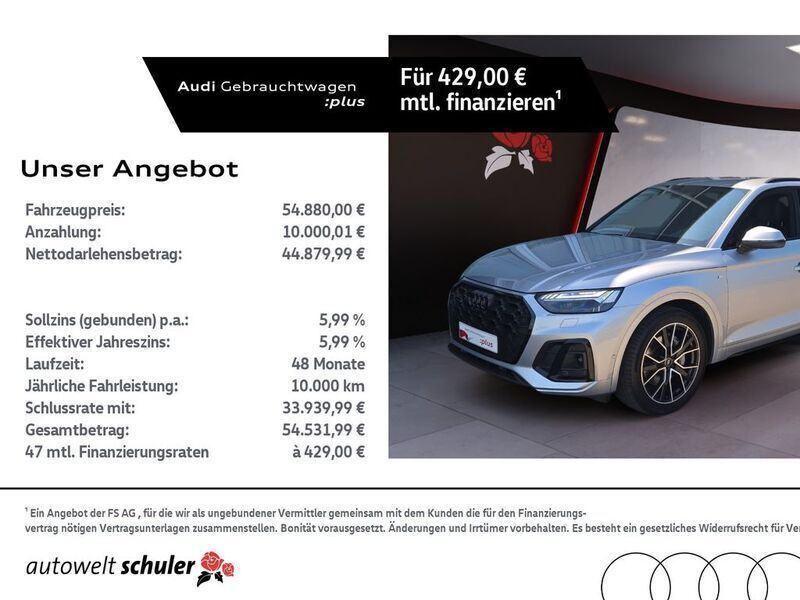 Florettsilber metallic Gebraucht 2023 Audi Q5 Ambiente SUV | 52.880 € (Teuer) - Bild 1/4