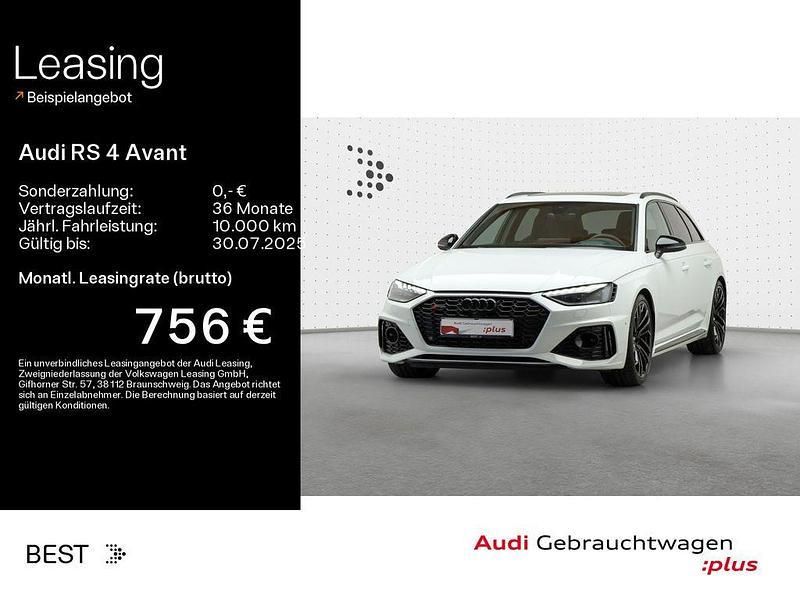 Gletscherweiß metallic Gebraucht 2024 Audi RS4 Ambiente Kombi | 79.999 € (Fairer Preis) - Bild 1/4