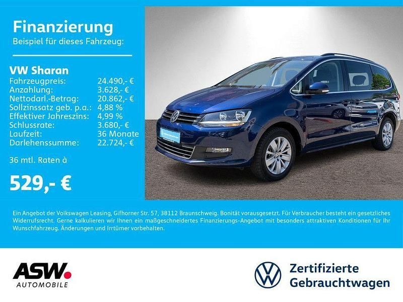 Atlantik blue metallic Gebraucht 2019 VW Sharan Comfortline Van / Kleinbus | 26.830 € (Etwas zu teuer) - Bild 1/4