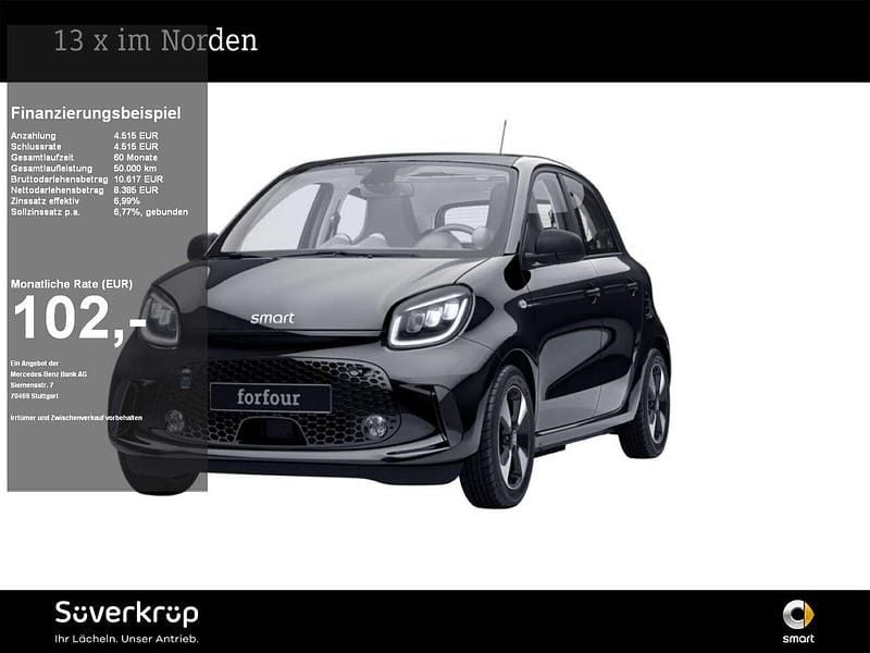 Schwarz Gebraucht 2021 Smart ForFour Electric Drive Passion Exclusive Kleinwagen | 12.100 € (Fairer Preis) - Bild 1/2