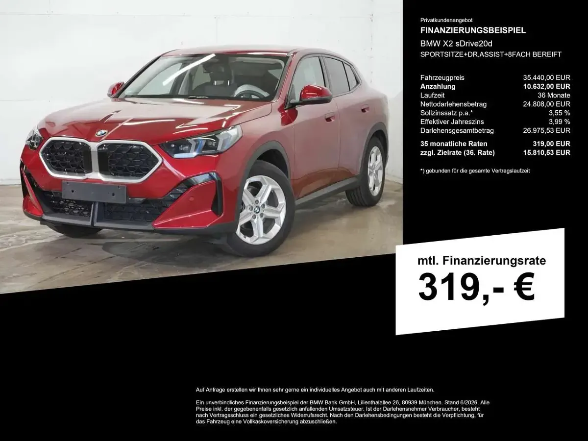Gebraucht BMW X2 Sport Line 163 PS (119 kW) 2025 Rot SUV